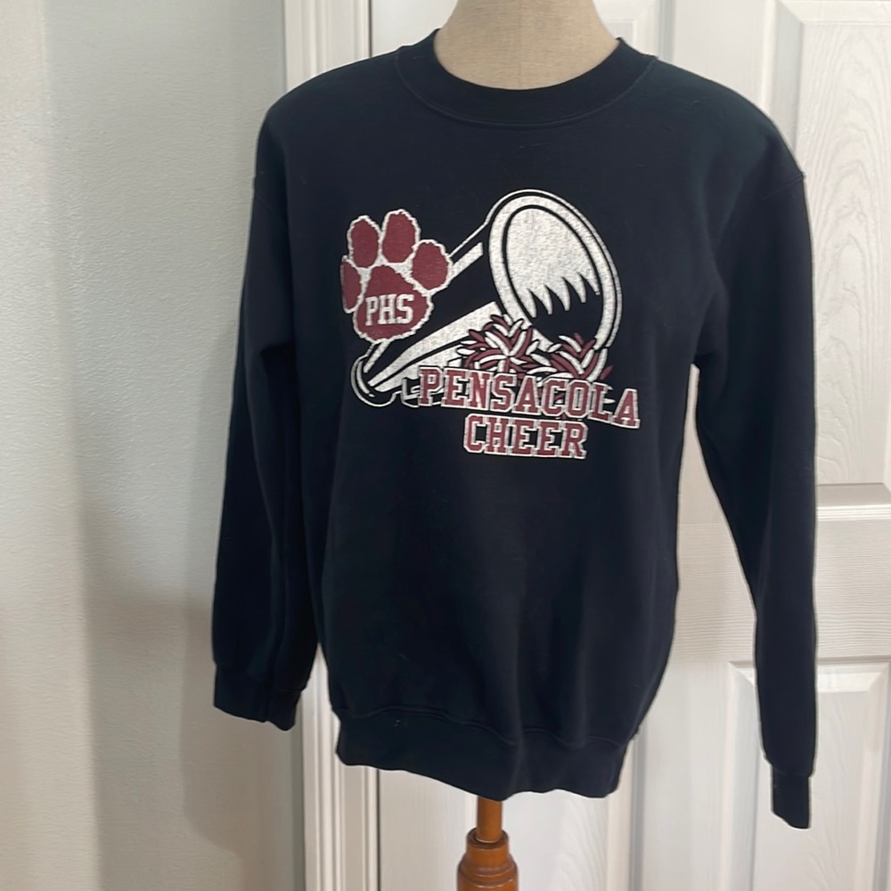 Gildan cheer sweatshirt pull over PHS pensacola black cotton women’s size small